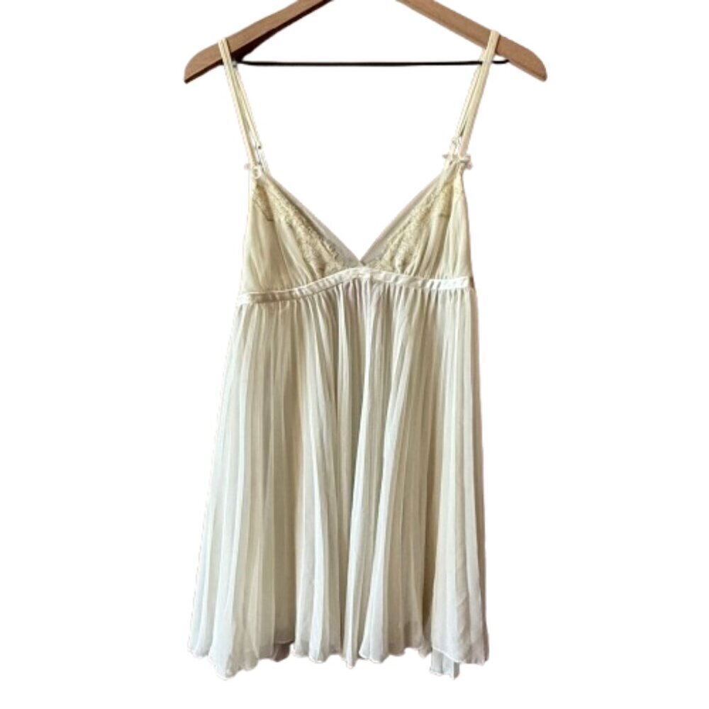 Women's M Betsey Johnson Gold Lace Baby Doll Sheer Lingerie
